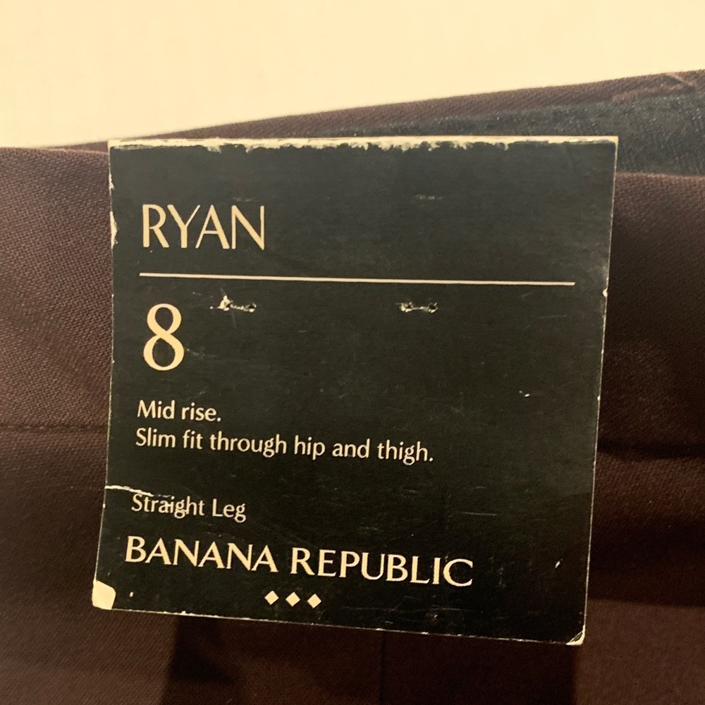 NWT Banana Republic Women's Ryan Twill Dark Purple Pants sz 8 - Picture 2 of 5